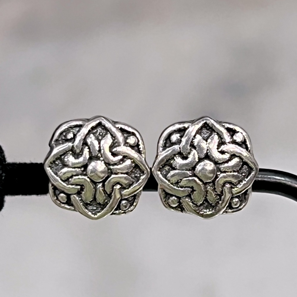 Sterling Silver Floral Stud Earrings